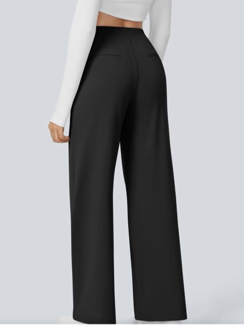 HALARA Black Wide-Leg High-Rise Pants